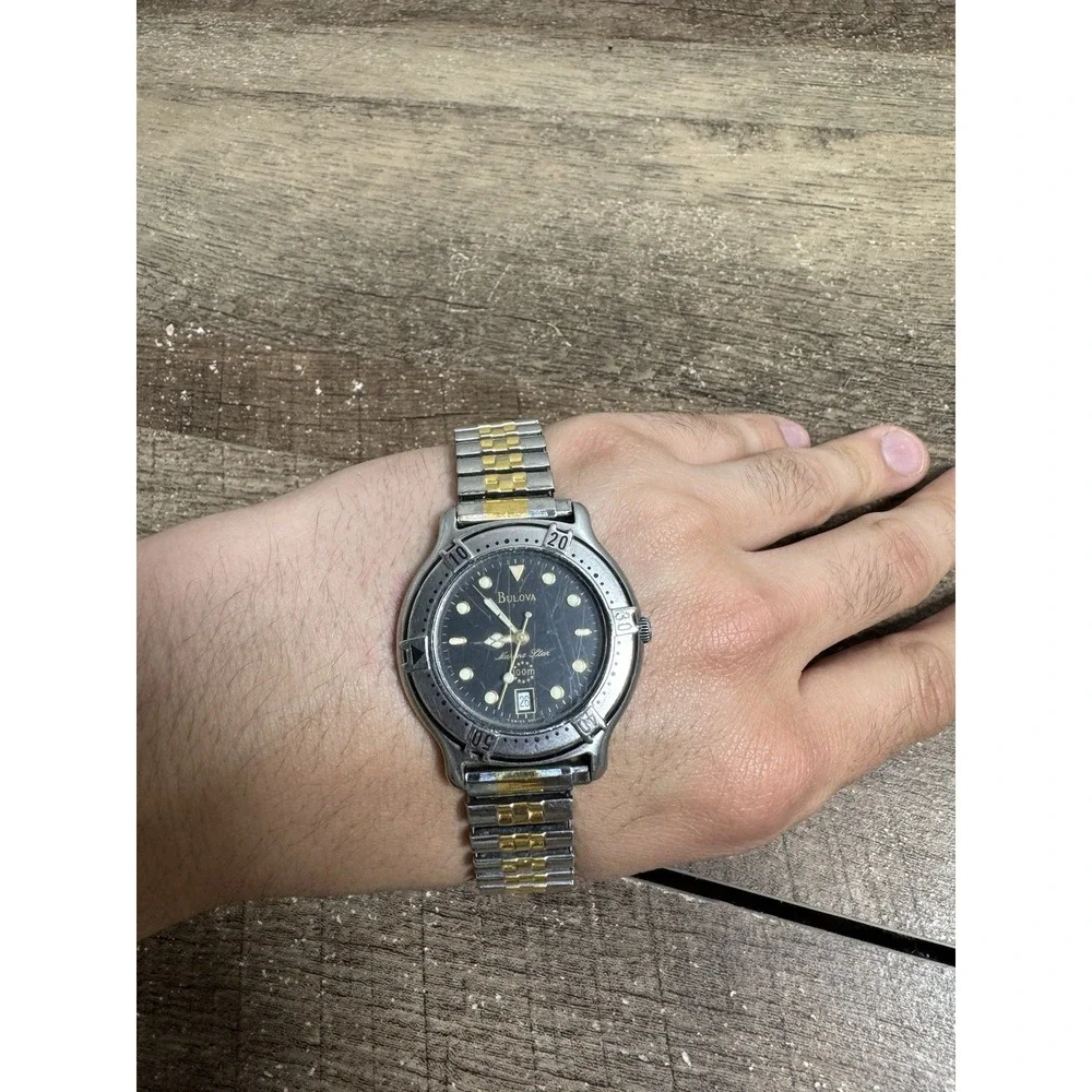Bulova Marine Star 100m Quartz Mens Works (New‎ battery)